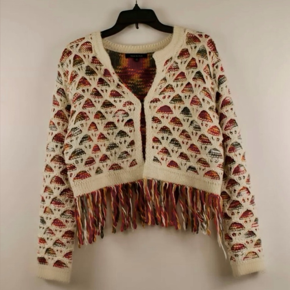 NBW Colorful Fringe Cardigan
